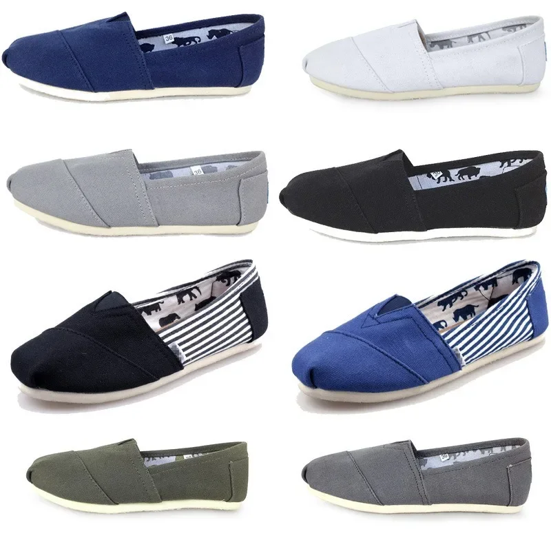 Espadrille Slip On - Sepatu selop kanvas pria wanita, Kasut