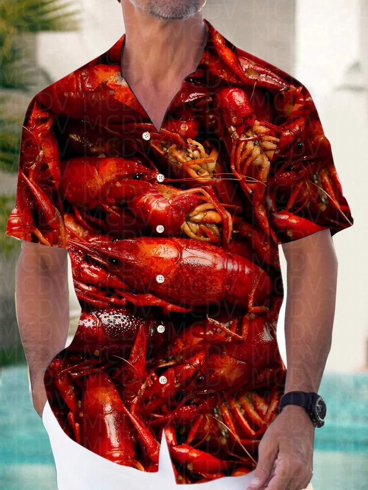 Shirt Camp Collar - Kemeja Hawaii Pria Motif Makanan, Bahan