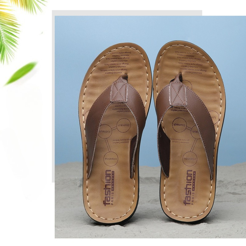 Flip Flop Leather Men - Sepatu Kulit Pria 2026, Sandal Jepit,