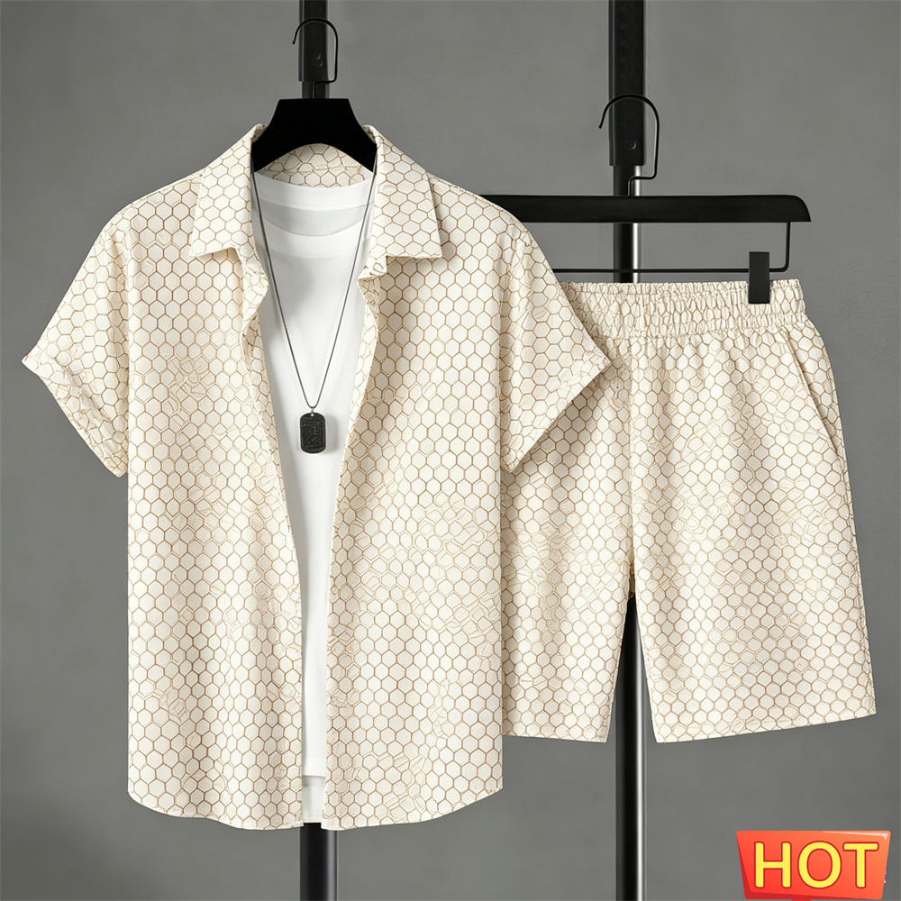 Shirt Camp Collar - Setelan Kemeja Pria Musim Panas Setelan