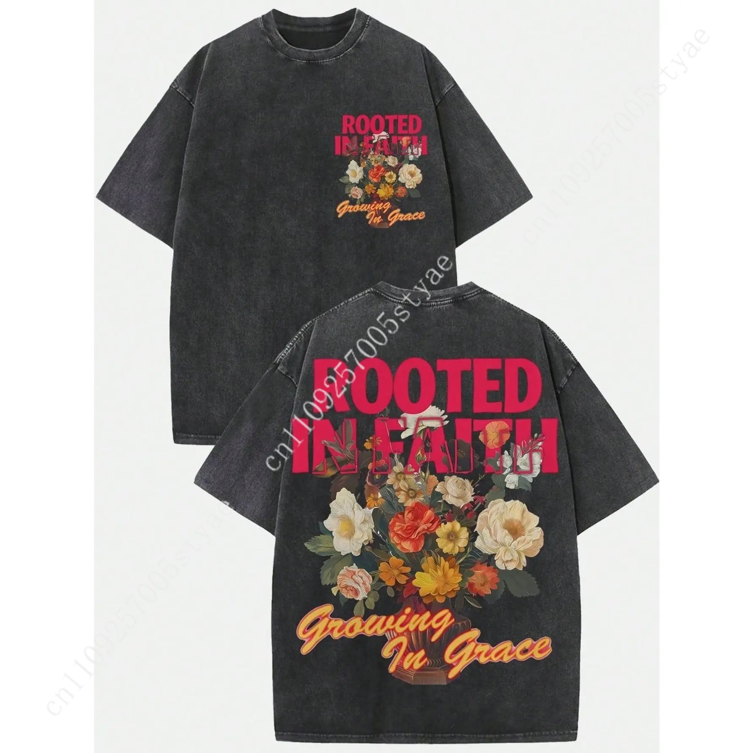 Tee Graphic Print - Kaos Wanita Vintage Dicuci, Berat 230gsm