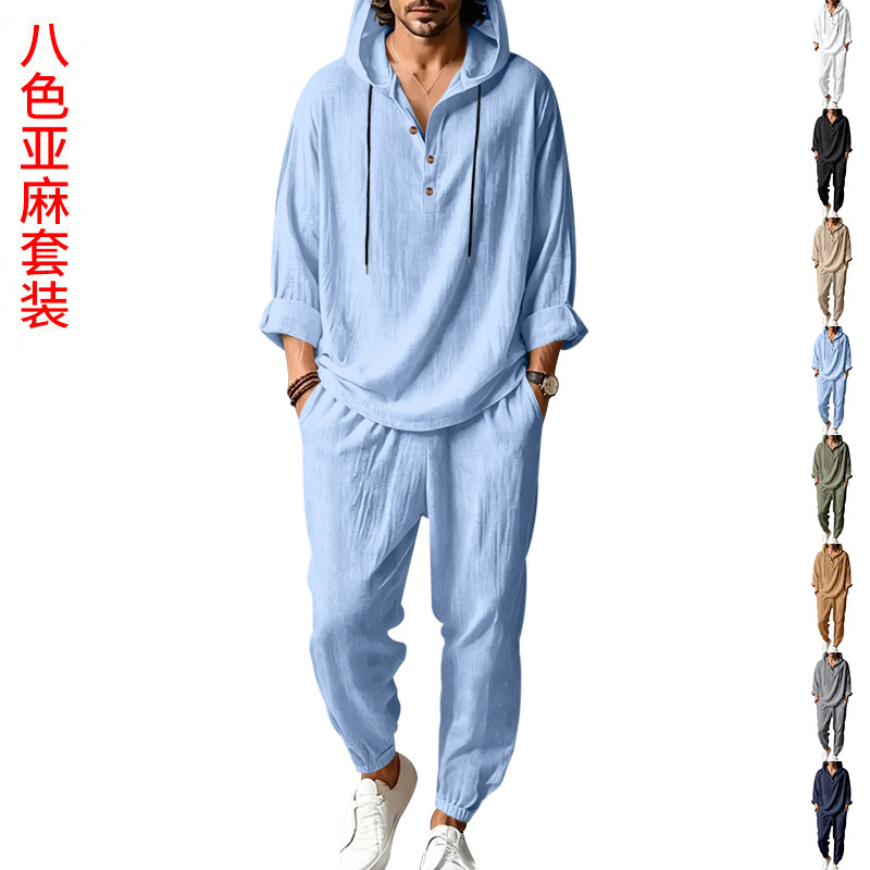 Short Linen Drawstring - Setelan Linen Musim Panas Pria 2