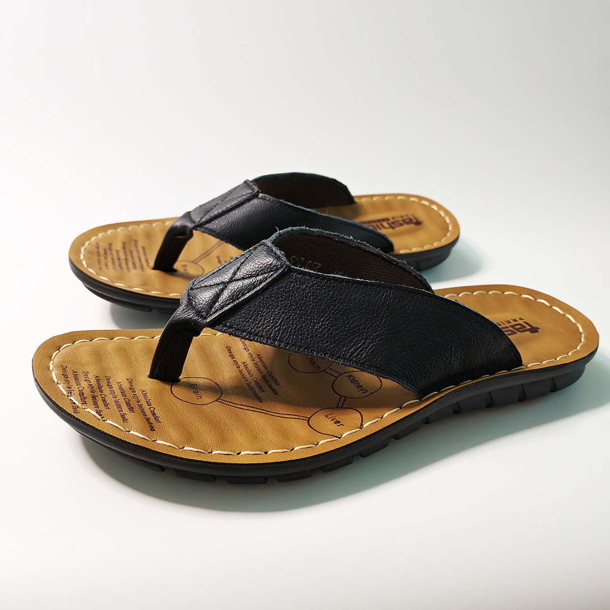 Flip Flop Leather Men - Sepatu Musim Panas Sandal Pria Kulit
