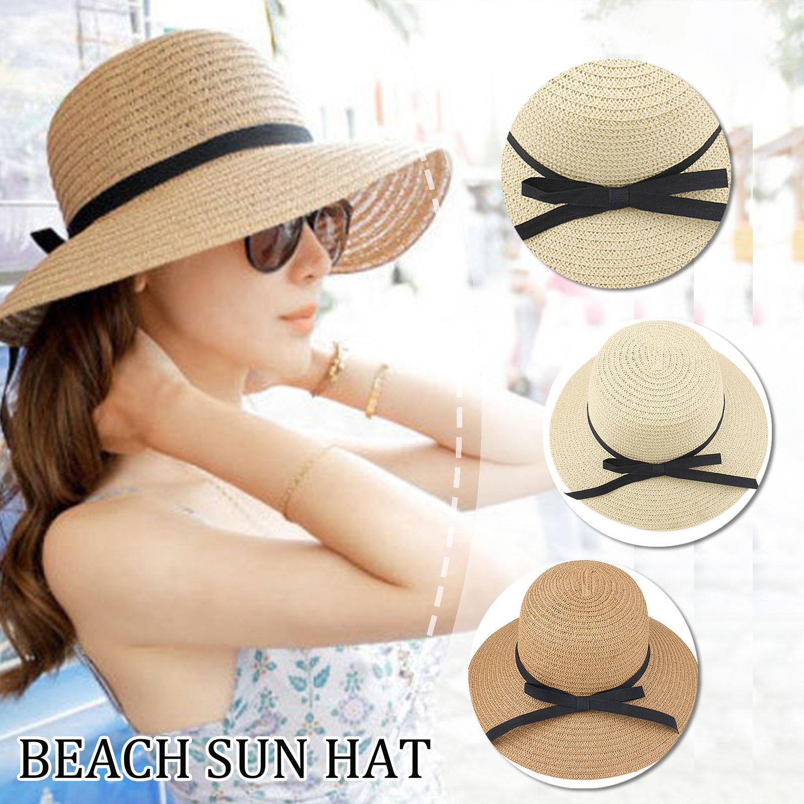 Bucket Hat Straw - Topi Jerami Musim Panas Pinggiran Lebar