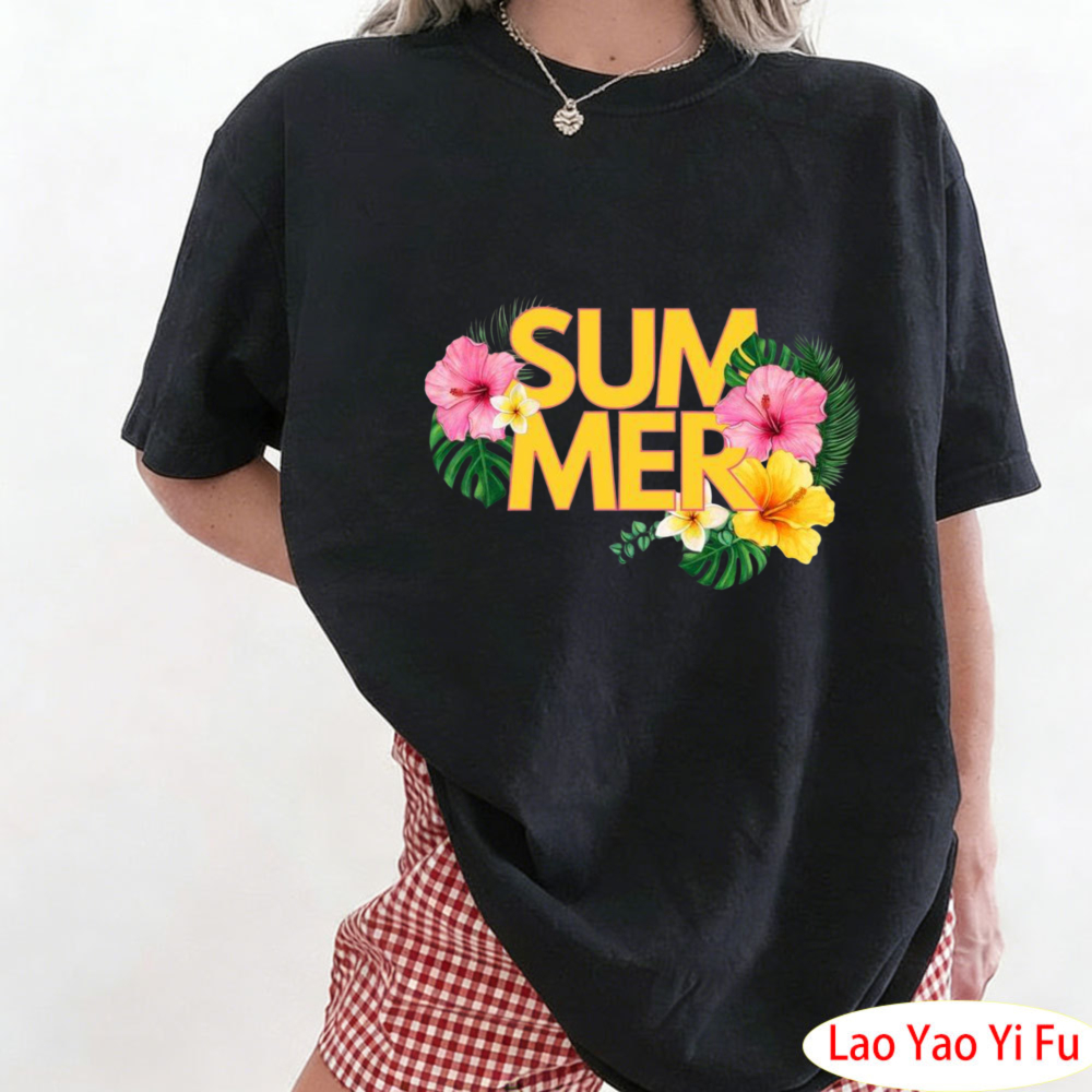 Resort Shirt Floral - Kaus Bunga Tropis Musim Panas Kaus