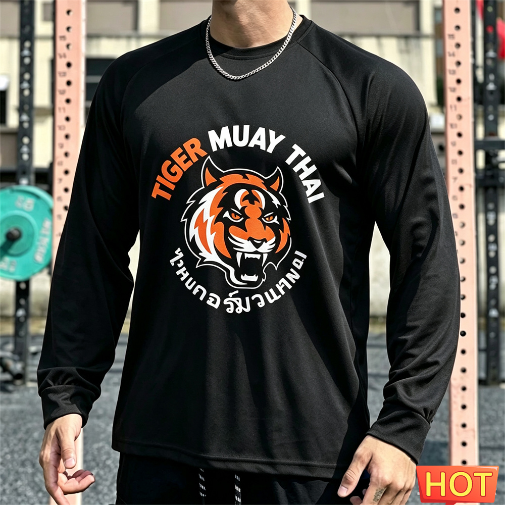 Tee Graphic Print - Kaos Lengan Panjang Pria Muay Thai,