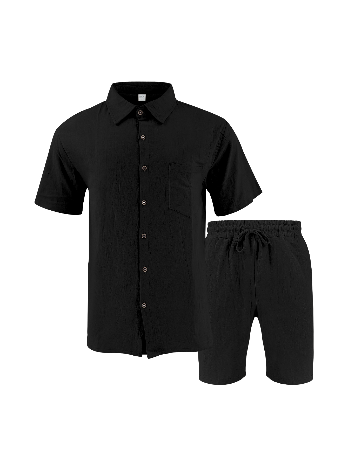 Linen Shirt Breathable - Setelan Dua Potong Pria Bertekstur Linen,