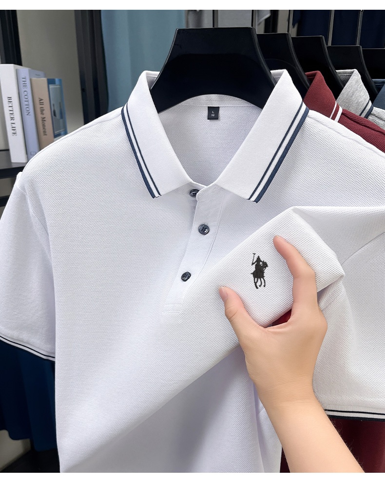 Kemeja Polo Kerah Bergaris Mus - Polo Shirt Pique ulasan dan harga