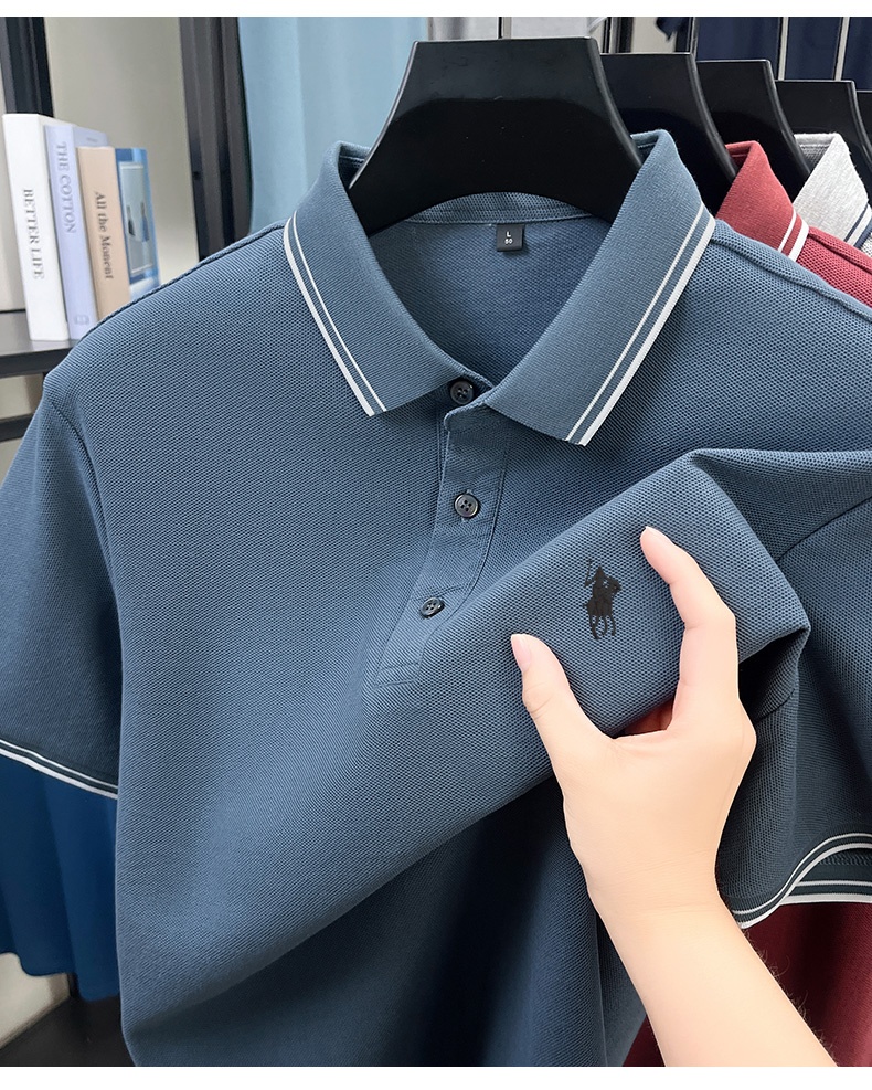 Kemeja Polo Kerah Bergaris Mus - Polo Shirt Pique ulasan dan harga