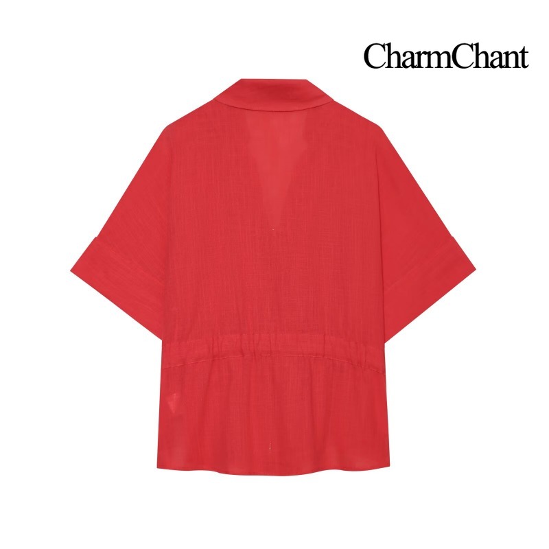 CHARMCHANT Setelan Dua Potong  - Short Linen Drawstring ulasan dan harga