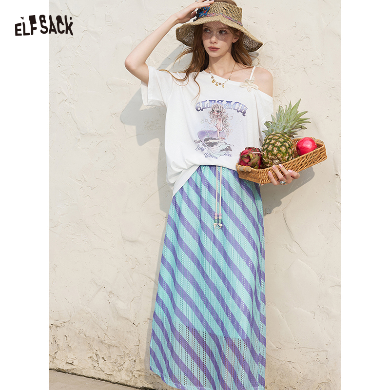 ELFSACK Set Kaos Putih Off Sho - Tee Graphic Print ulasan dan harga