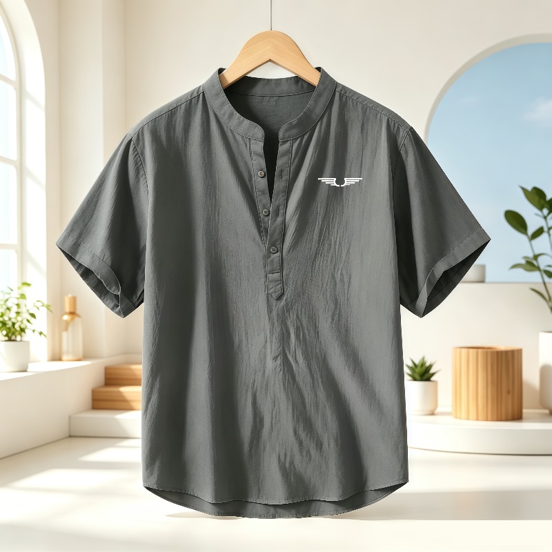 Kemeja pria berbahan katun dan - Linen Shirt Breathable ulasan dan harga