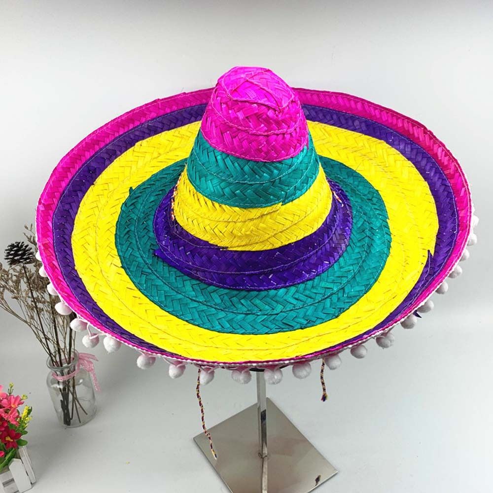 Topi Pesta Meksiko Lebar Model - Bucket Hat Straw ulasan dan harga
