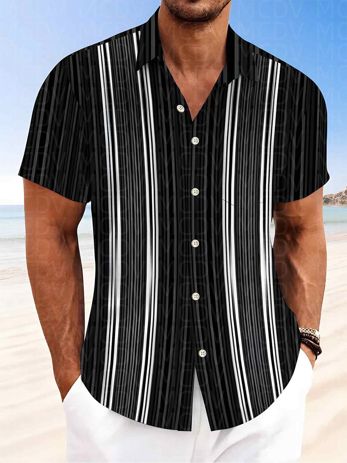 Kemeja Hawaii Pria Motif Makan - Shirt Camp Collar ulasan dan harga