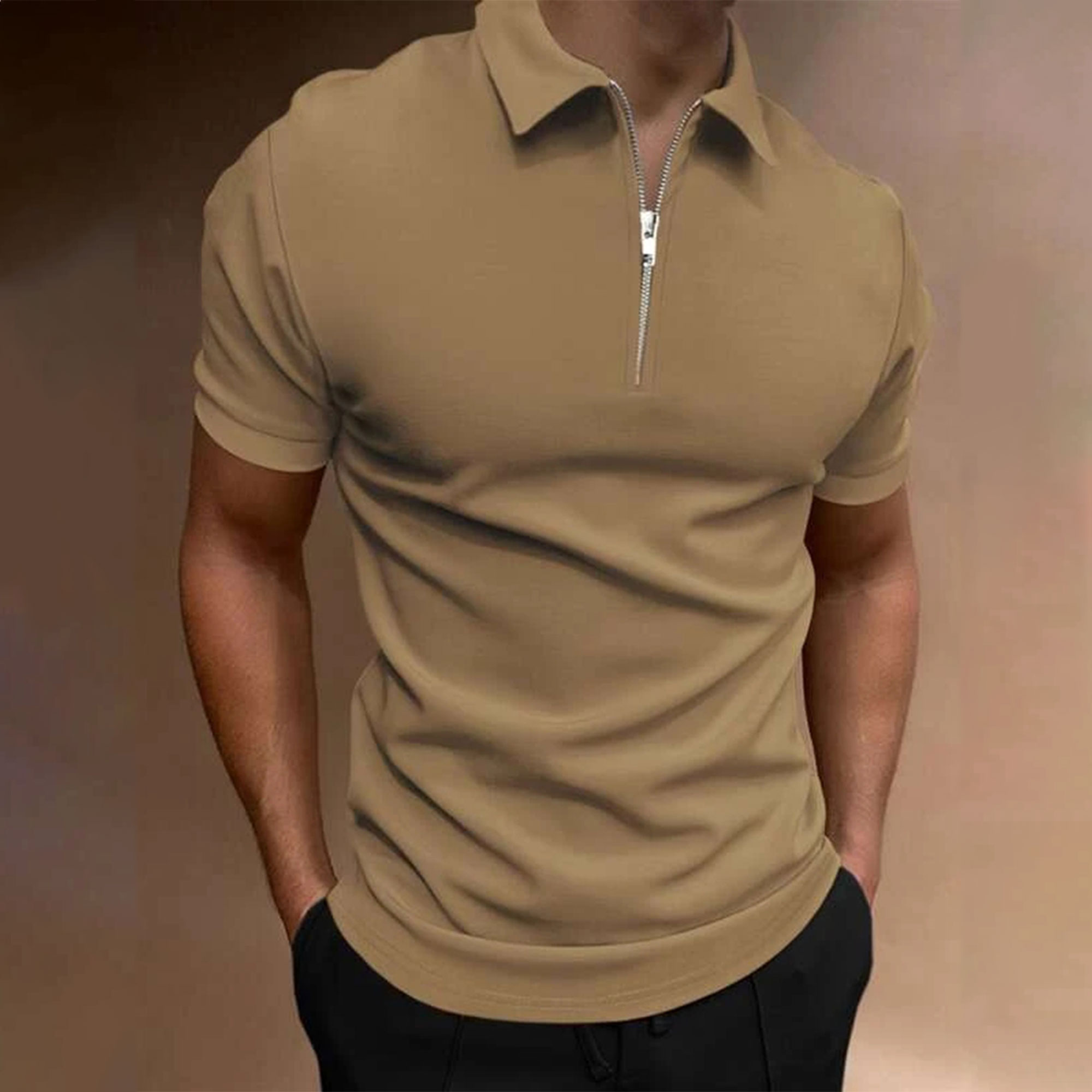 Kaus Polo Warna Polos Pria Mus - Polo Shirt Pique ulasan dan harga