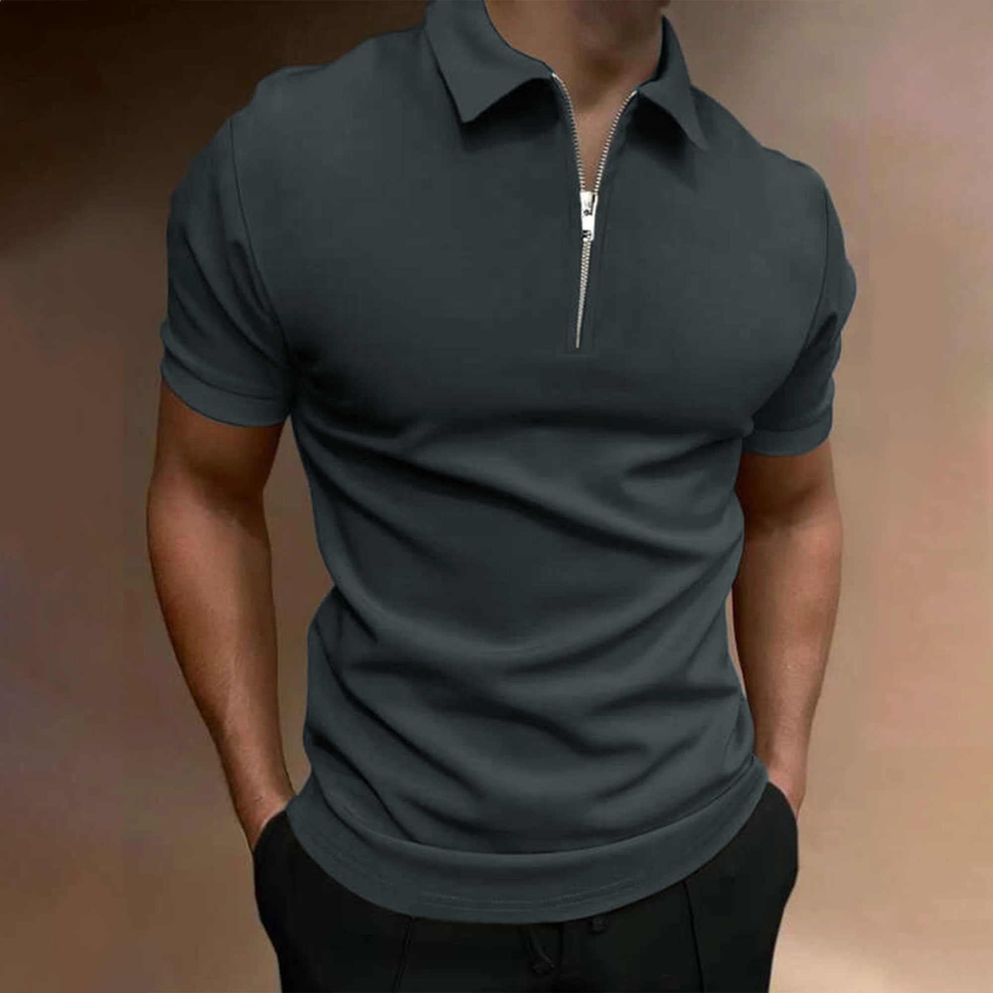 Kaus Polo Warna Polos Pria Mus - Polo Shirt Pique ulasan dan harga