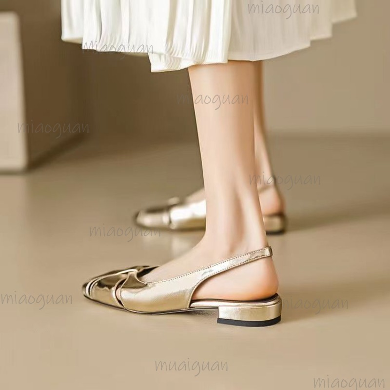 Sandal Wanita Hak Rendah Ujung - Casual Sandal Leather ulasan dan harga