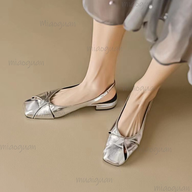 Sandal Wanita Hak Rendah Ujung - Casual Sandal Leather ulasan dan harga