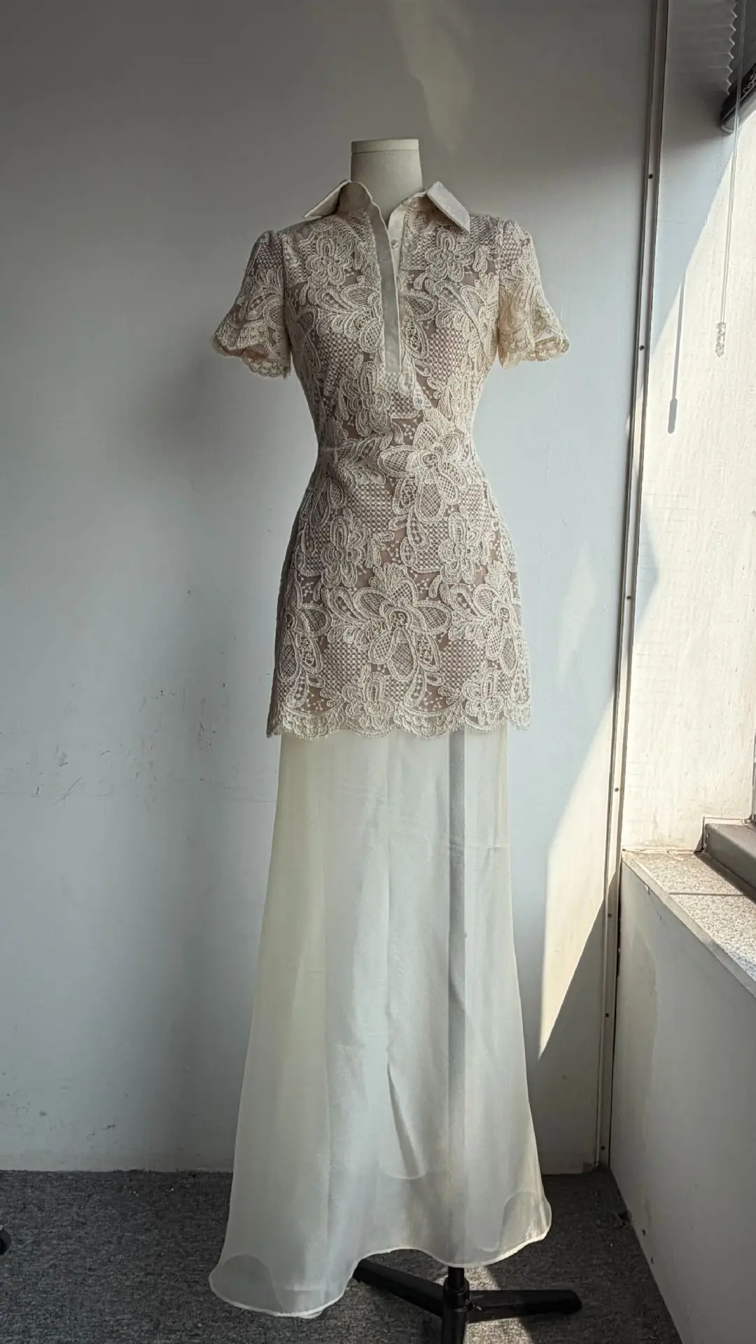 Gaun kemeja renda bunga lengan - Resort Shirt Floral ulasan dan harga