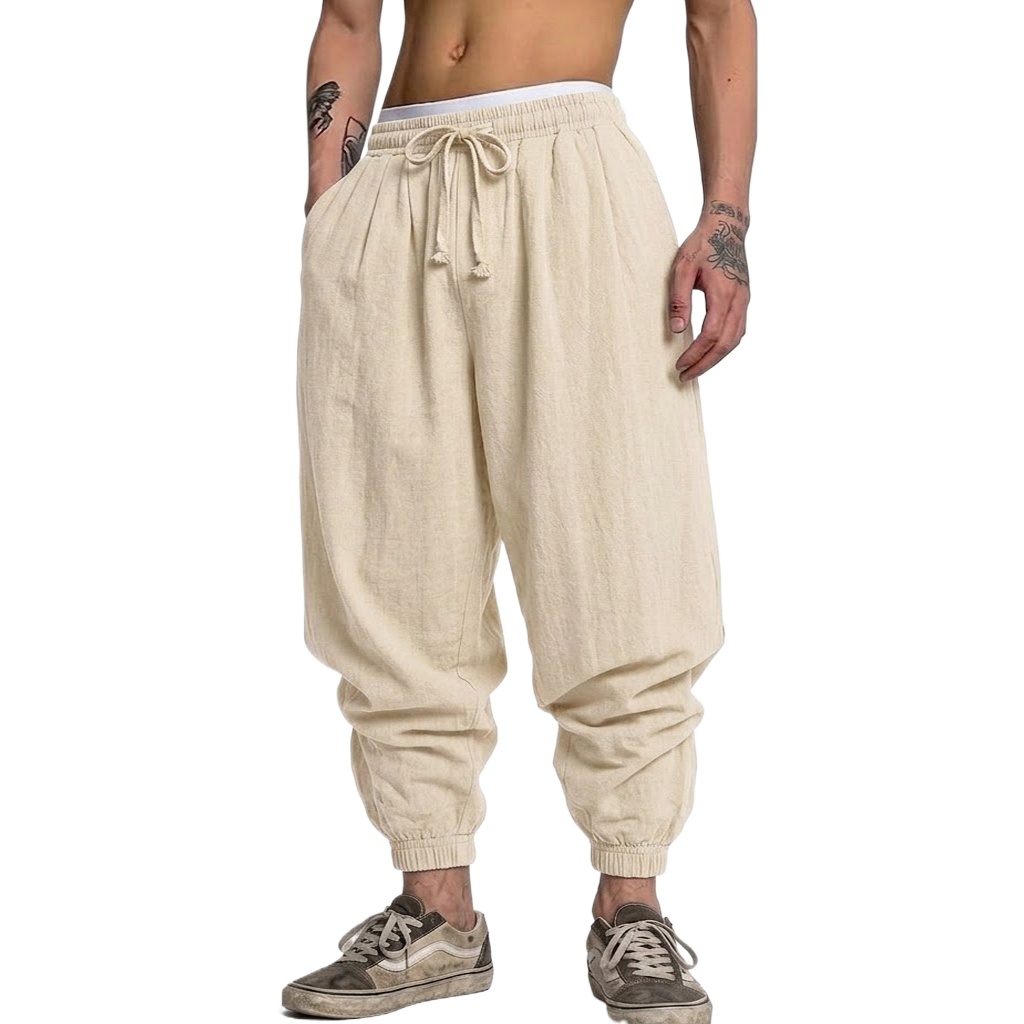 Celana Panjang Katun Linen Kor - Short Linen Drawstring ulasan dan harga