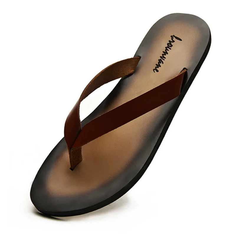 Sandal Pria Kulit Asli Klasik  - Flip Flop Leather Men ulasan dan harga