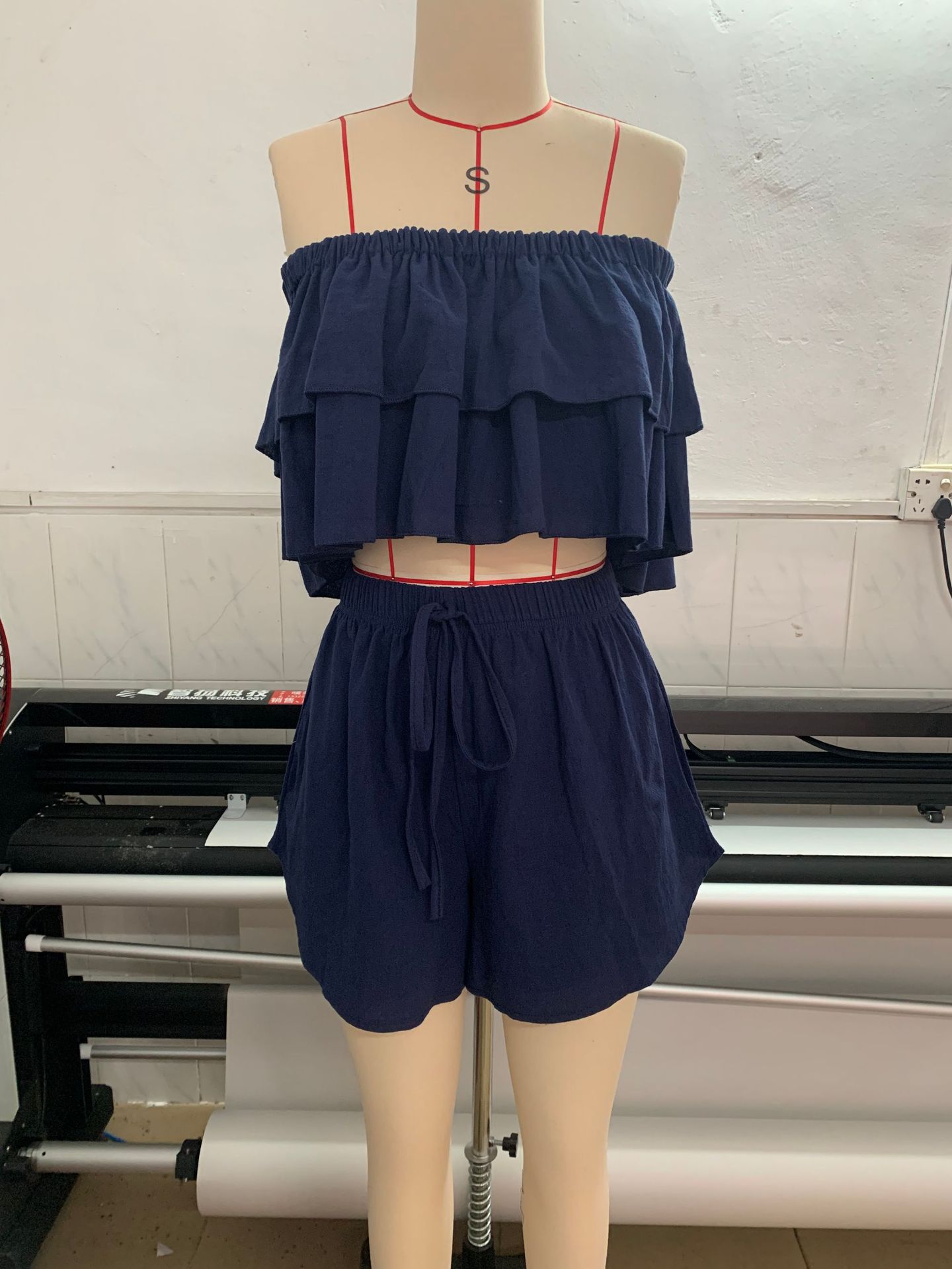 Busana wanita musim panas: set - Short Linen Drawstring ulasan dan harga