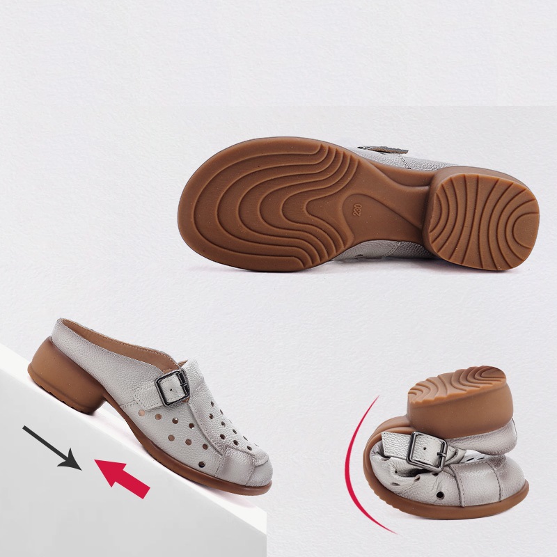 Sandal Kulit Sapi Baru Hak Ren - Casual Sandal Leather ulasan dan harga