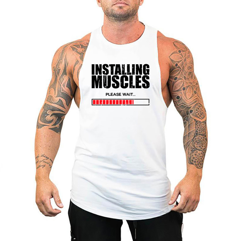 Menginstal otot Tunggu cetak r - Tank Top Muscle ulasan dan harga