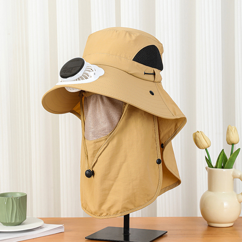 Topi Kipas Tenaga Surya dengan - Bucket Hat Straw ulasan dan harga