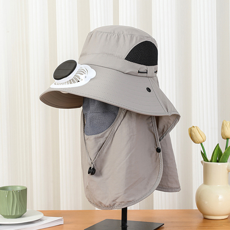 Topi Kipas Tenaga Surya dengan - Bucket Hat Straw ulasan dan harga
