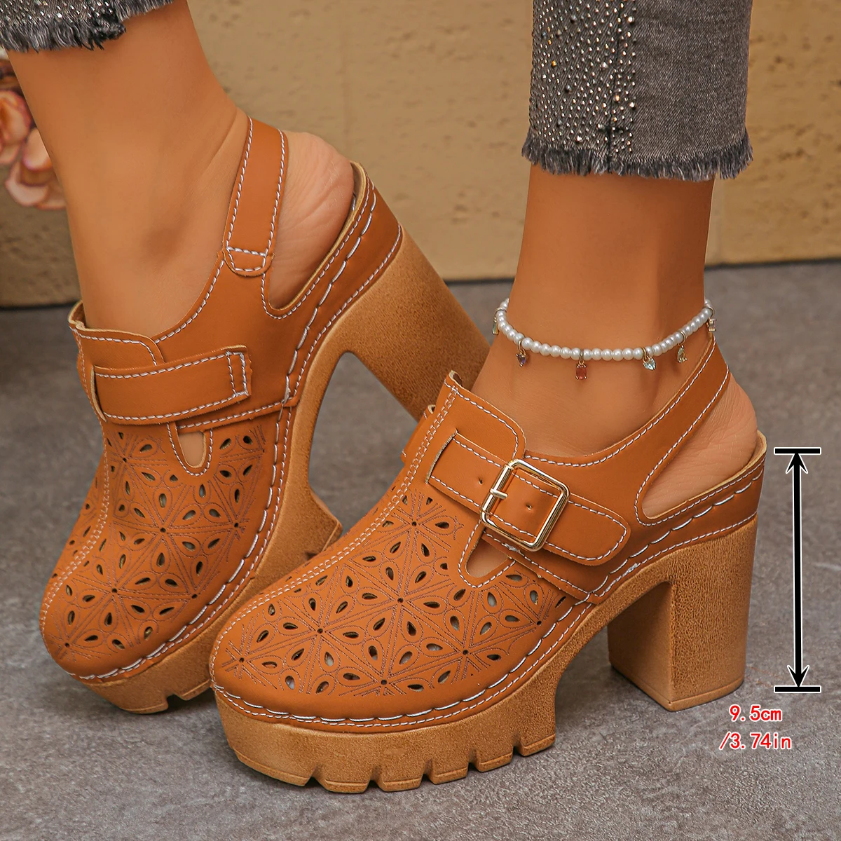 Sandal Wanita Ukuran Besar Hak - Casual Sandal Leather ulasan dan harga