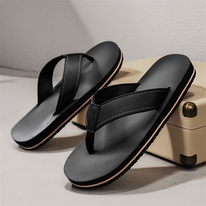 Sandal Jepit Kulit Imitasi Vin - Flip Flop Leather Men ulasan dan harga