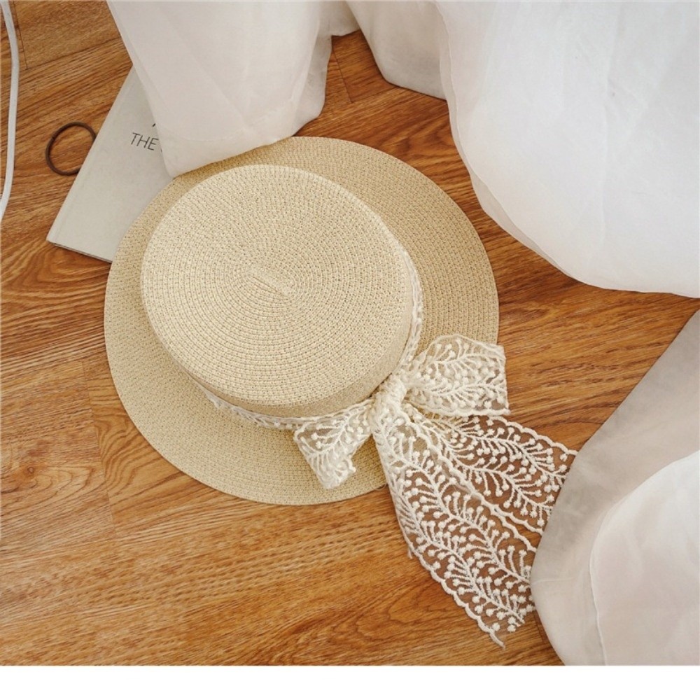 Aksesori Gaya Topi Jerami Pita - Bucket Hat Straw ulasan dan harga