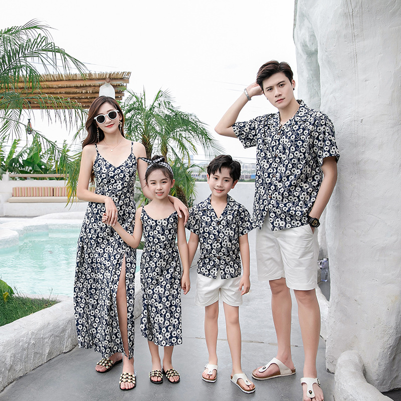 Pakaian Keluarga Seragam Motif - Resort Shirt Floral ulasan dan harga