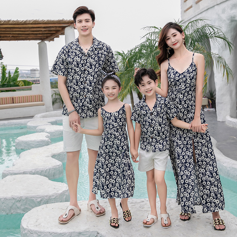Pakaian Keluarga Seragam Motif - Resort Shirt Floral ulasan dan harga