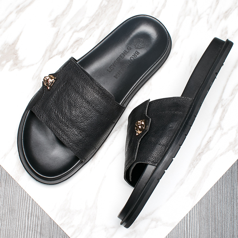 Sandal Kulit Asli Baru 2025 Sa - Flip Flop Leather Men ulasan dan harga
