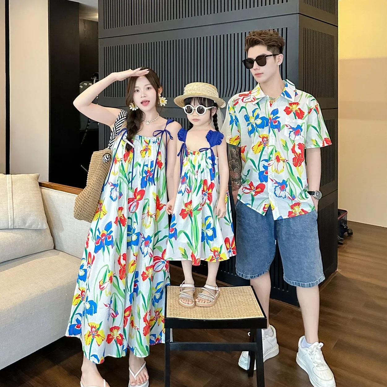 Baju liburan Korea baju gadis  - Resort Shirt Floral ulasan dan harga
