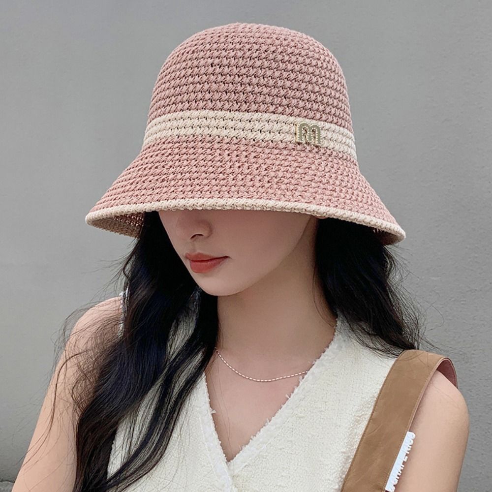 Topi Nelayan Busur Elegan Topi - Bucket Hat Straw ulasan dan harga
