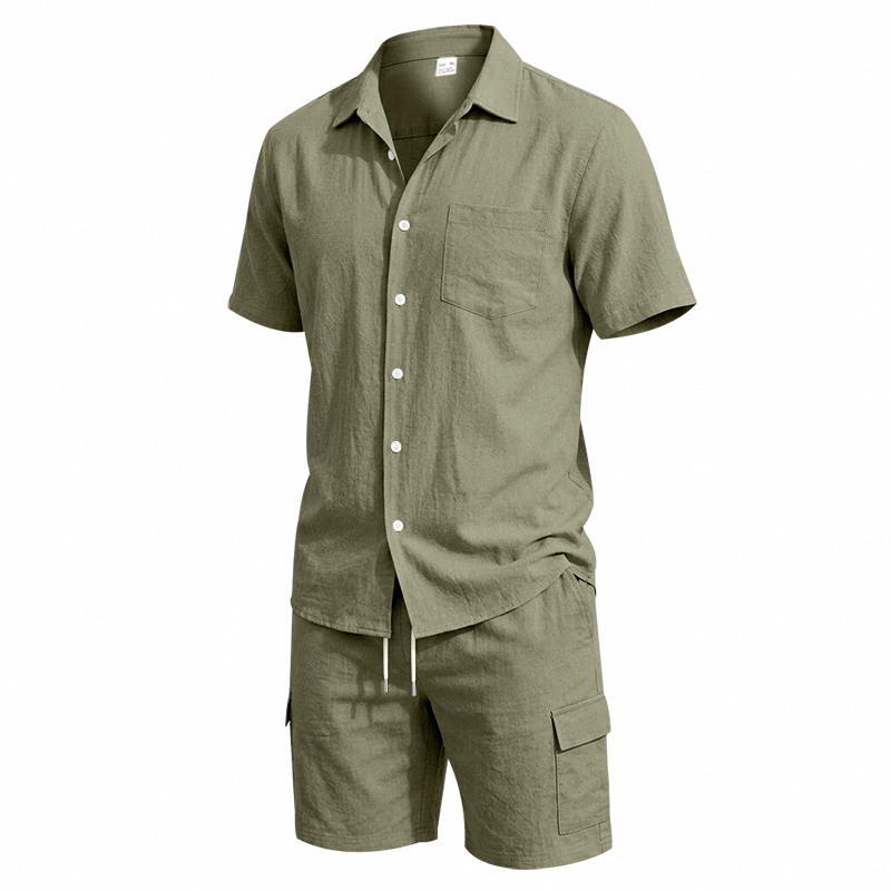 Setelan Linen Amerika Musim Pa - Linen Shirt Breathable ulasan dan harga